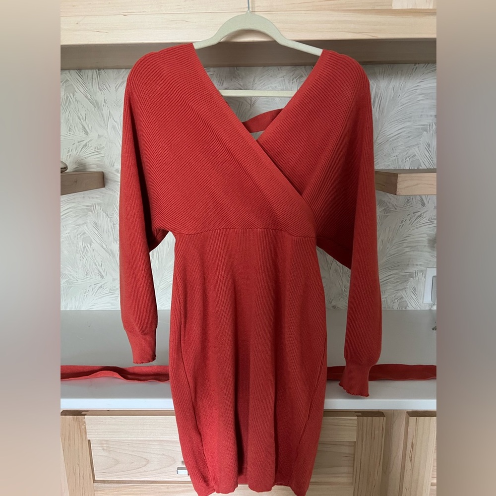 Versatile red/orange wrap dress